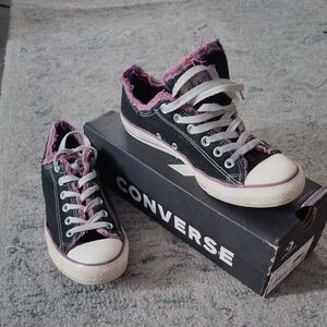 Converse Black Sneakers with Pink Trim